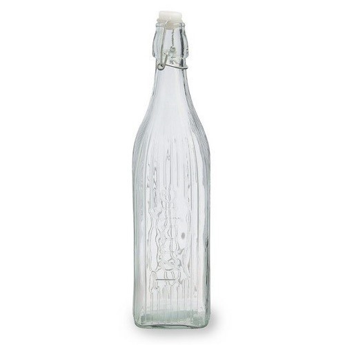BOTELLA QUID VIBA CUADRADA TRANSPARENTE 1L